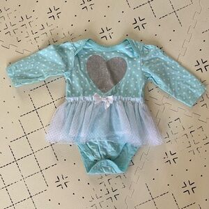 Baby Blue Heart Tutu Onesie